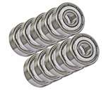 10 Unflanged Slot Car Axle Shielded Bearing 3/32